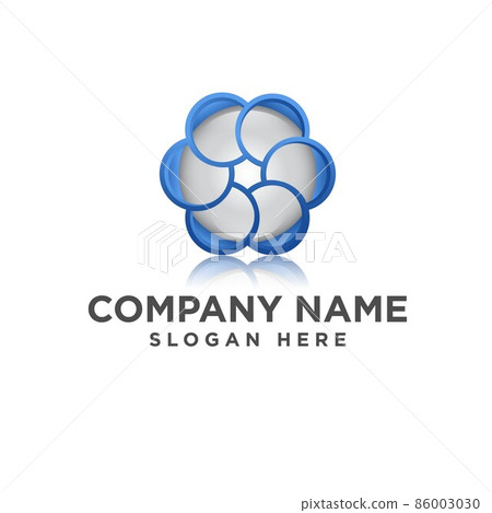 Technology orbit web rings logo design. Vector circle ring logo design 86003030