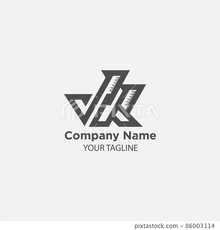 Outstanding professional elegant trendy awesome artistic black and white color JK KJ initial based Alphabet icon logo. Outstanding professional elegant trendy awesome artistic black and white color JK KJ initial based Alphabet icon logo. 86003114