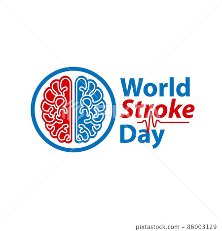 World stroke day design. Vector concept for banners or posters in flat style. Human head in profile view and text template World stroke day design. Vector concept for banners or posters in flat style. Human head in profile view and text template 86003129