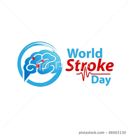 World stroke day design. Vector concept for banners or posters in flat style. Human head in profile view and text template World stroke day design. Vector concept for banners or posters in flat style. Human head in profile view and text template 86003130