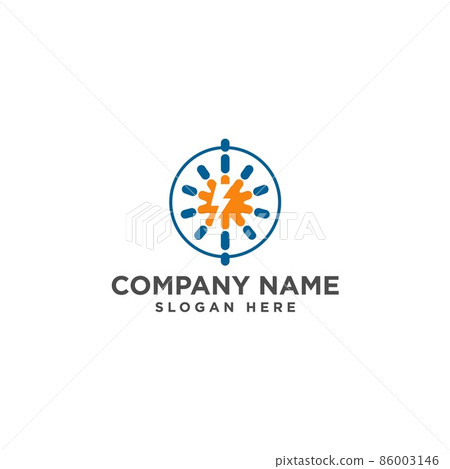 Spark dot logo concept design with electric danger light power voltage Spark dot logo concept design with electric danger light power voltage 86003146