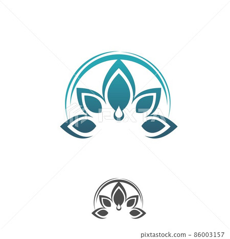 Abstract lotus flower logo design. Yoga and spa beauty studio logo vector templates set in pink blue colors. 86003157