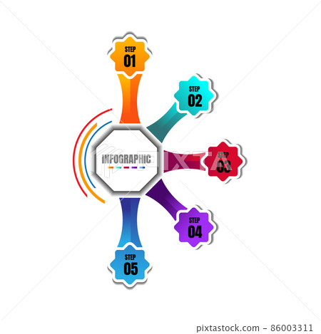Business data visualization. Process chart. Abstract elements of graph, diagram with steps, options, parts or processes. Vector business template for presentation. Creative concept for infographic. 86003311