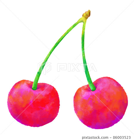 Cherry watercolor hand-painted fruit 86003523