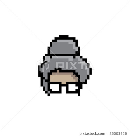 Pixel art character. woman face. Flat style. Avatar of profile picture. 8-bit. Isolated vector illustration. 86003526