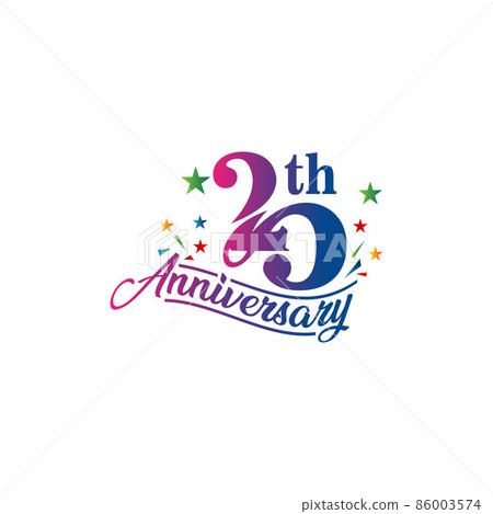 20 years anniversary linked logotype with red color isolated on white background for company celebration event. 20 years anniversary linked logotype with red color isolated on white background for company celebration event. 86003574