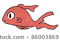Watercolor-style landscape red goldfish illustration 86003869