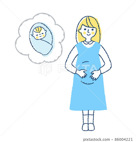Pregnant mom and baby in a speech bubble Pregnant mom and baby in a speech bubble 86004221