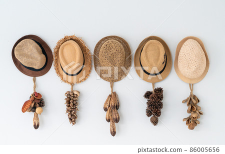 hat hanging on wall 86005656