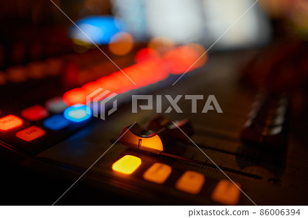 Mixing console for sound producer. Music. Sound. Sound controller. Director's remote. 86006394
