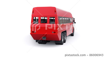 Bus to transport workers to hard to reach areas. 3D illustration. Bus to transport workers to hard to reach areas. 3D illustration. 86006943