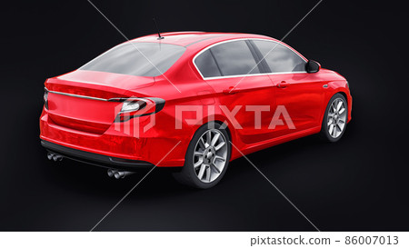 Compact Sports car Family Sedan 3d illustration. Compact Sports car Family Sedan 3d illustration. 86007013