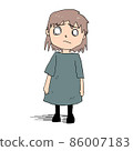 Illustration material of a woman with a shocked and sad expression 86007183