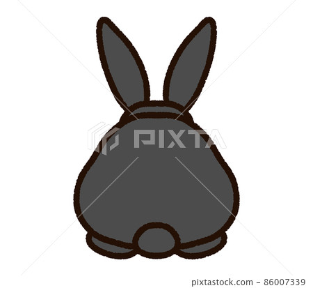 Back view of a cute rabbit 86007339