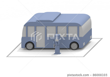 電動車和充電器。正在為電動汽車和充電座充電。使用安裝在道路上的充電點。 86008103