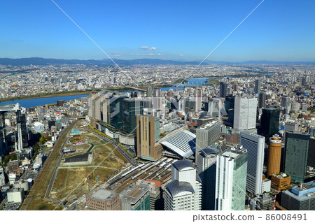 Scenery from the sky above the Umeda Buildings-Aerial photography- Scenery from the sky above the Umeda Buildings-Aerial photography- 86008491