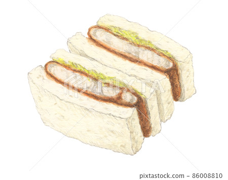 Katsusando hand-painted watercolor pencil illustration 86008810