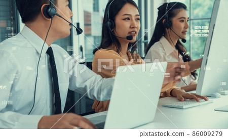 Customer support call center provide data with envisional graphic 86009279