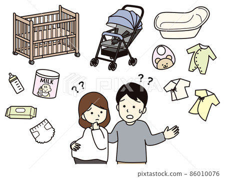 一對夫婦正在為分娩做準備 一對夫婦正在為分娩做準備 86010076