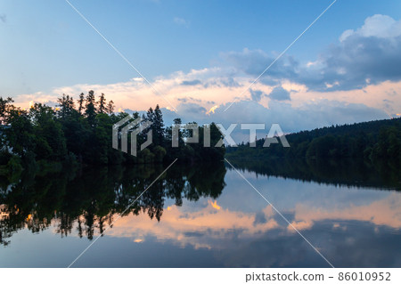 Sunset over the lake, Zdar nad Sazavou, Czech republic Sunset over the lake, Zdar nad Sazavou, Czech republic 86010952