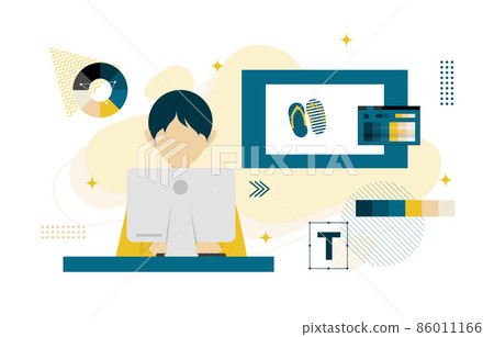 Boy Graphic Designer Digital Graphic Drawing Tool Flat Design Illustration Boy Graphic Designer Digital Graphic Drawing Tool Flat Design Illustration 86011166