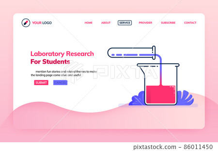 Landing page illustration template of research laboratory for students. Research and chemical supplies. Health themes. Can be used for landing page, website, web, mobile apps, poster, flyer Landing page illustration template of research laboratory for students. Research and chemical supplies. Health themes. Can be used for landing page, website, web, mobile apps, poster, flyer 86011450