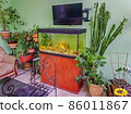 Interior of a green meeting room in a modern office 86011867