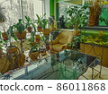 Interior of a green meeting room in a modern office 86011868