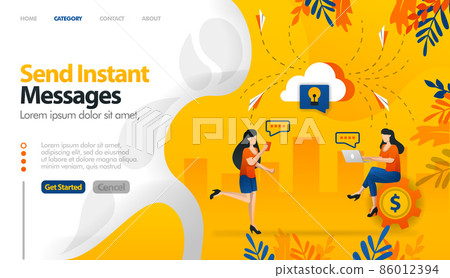 Send instant messages, send messages to storage, cloud storage for conversations vector illustration concept can be use for, landing page, template, ui ux, web, mobile app, poster, banner, website Send instant messages, send messages to storage, cloud storage for conversations vector illustration concept can be use for, landing page, template, ui ux, web, mobile app, poster, banner, website 86012394
