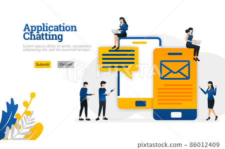 Chat and conversation applications for sending SMS and e-mail messages vector illustration concept can be use for, landing page, template, ui ux, web, mobile app, poster, banner, website 86012409