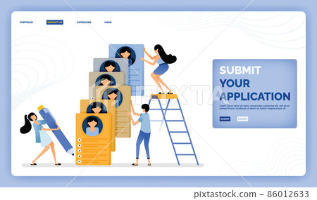 vector illustration of sorting job applicants resumes to take best criteria that profitable for the company. Design can be used for landing page, web, website, mobile apps, poster, flyer, ui ux vector illustration of sorting job applicants resumes to take best criteria that profitable for the company. Design can be used for landing page, web, website, mobile apps, poster, flyer, ui ux 86012633