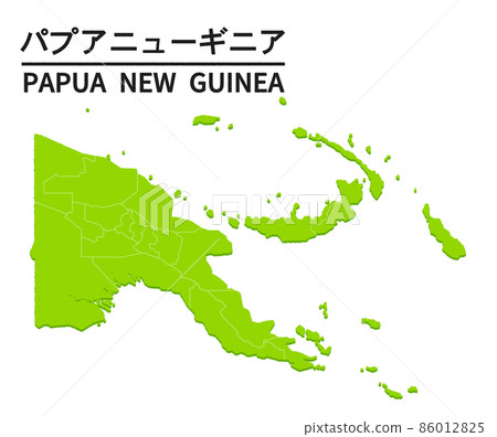 World map illustration of Papua New Guinea 86012825