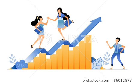 Illustration of fluctuations in stock sales and investments to analyze company performance future strategy. Vector design can be use for website, web, poster, banner, flyer, mobile apps, social media 86012878