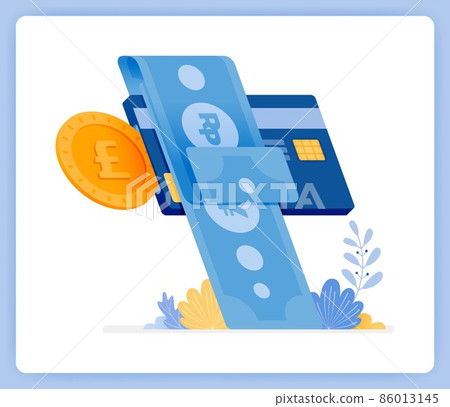 vector illustration of instant monthly credit card bill payments. financial loans. Vector illustration set isolated on white background and can used for landing pages, websites, posters, mobile apps 86013145