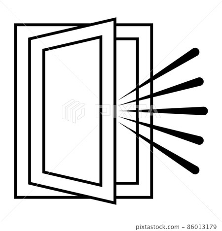 Room ventilation icon, open window icon room ventilation draft sign 86013179