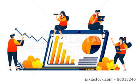 People meeting company performance with financial charts and graph reports. Vector illustration concept can be use for landing page, template, ui ux, web, mobile app, poster, banner, website, flyer People meeting company performance with financial charts and graph reports. Vector illustration concept can be use for landing page, template, ui ux, web, mobile app, poster, banner, website, flyer 86013240