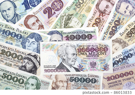 Old Polish money - Zloty a background Old Polish money - Zloty a background 86013833