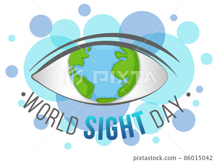 World Sight Day word logo with an earth eye 86015042
