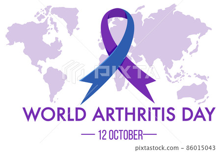 World Arthritis Day banner with purple ribbon World Arthritis Day banner with purple ribbon 86015043