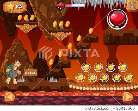A game template infernal lava cave scene 86015360