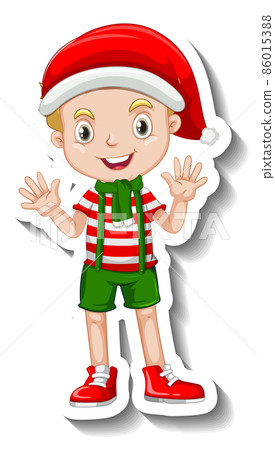 A boy in Christmas costumes A boy in Christmas costumes 86015388
