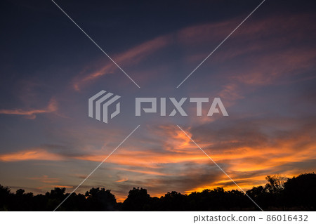 Evening Sky Silhouette Evening Sky Silhouette 86016432