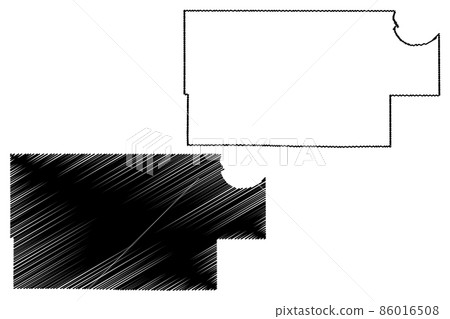 Roseau County, Minnesota (U.S. county, United States of America, USA, U.S., US) map vector illustration, scribble sketch Roseau map 86016508