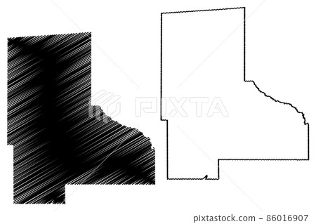 Jefferson Davis County, Mississippi (U.S. county, United States of America, USA, U.S., US) map vector illustration, scribble sketch Jefferson Davis map 86016907