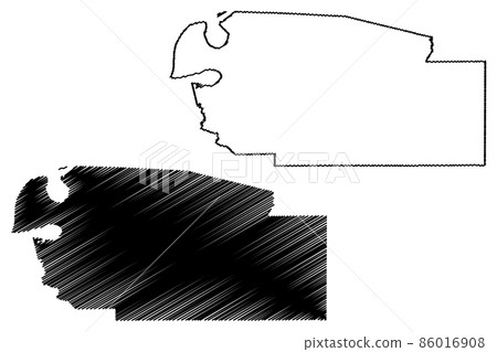 Jefferson County, Mississippi (U.S. county, United States of America, USA, U.S., US) map vector illustration, scribble sketch Jefferson map 86016908