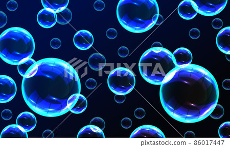 Set of realistic transparent colorful soap bubbles with rainbow reflection. Soap bubbles foamy realistic with rainbow colors in an isolated transparent background. Set of realistic transparent colorful soap bubbles with rainbow reflection. Soap bubbles foamy realistic with rainbow colors in an isolated transparent background. 86017447