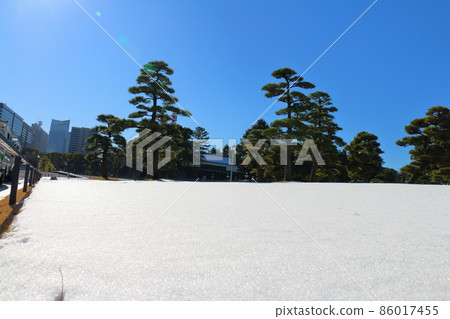 皇居二重橋正門石橋和雪 2022.01.07 東京千代田區千代田皇居內 皇居二重橋正門石橋和雪 2022.01.07 東京千代田區千代田皇居內 86017455