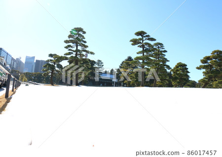 皇居二重橋正門石橋和雪 2022.01.07 東京千代田區千代田皇居內 皇居二重橋正門石橋和雪 2022.01.07 東京千代田區千代田皇居內 86017457
