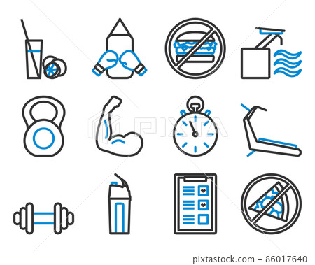 Fitness Icon Set 86017640