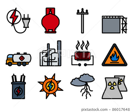 Energy Icon Set Energy Icon Set 86017648